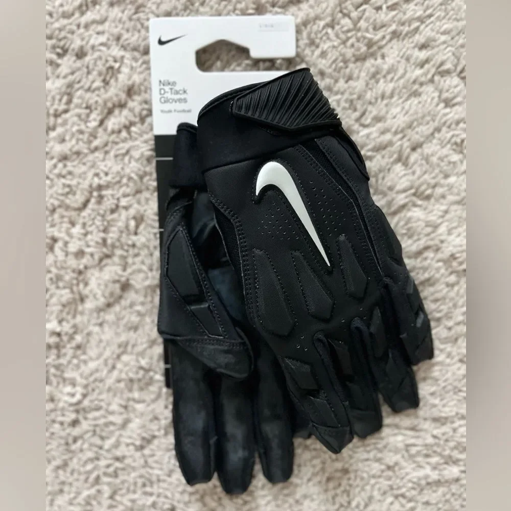 Nike D-Tack 6.0 Football Padded Linesman Gloves Black Youth